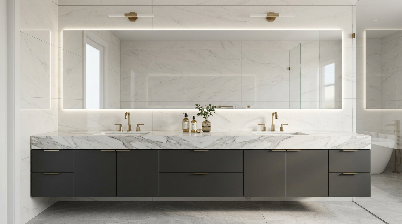 What to look for when hiring an interior designer for a bathroom renovation — portfolio of completed bathroom projects